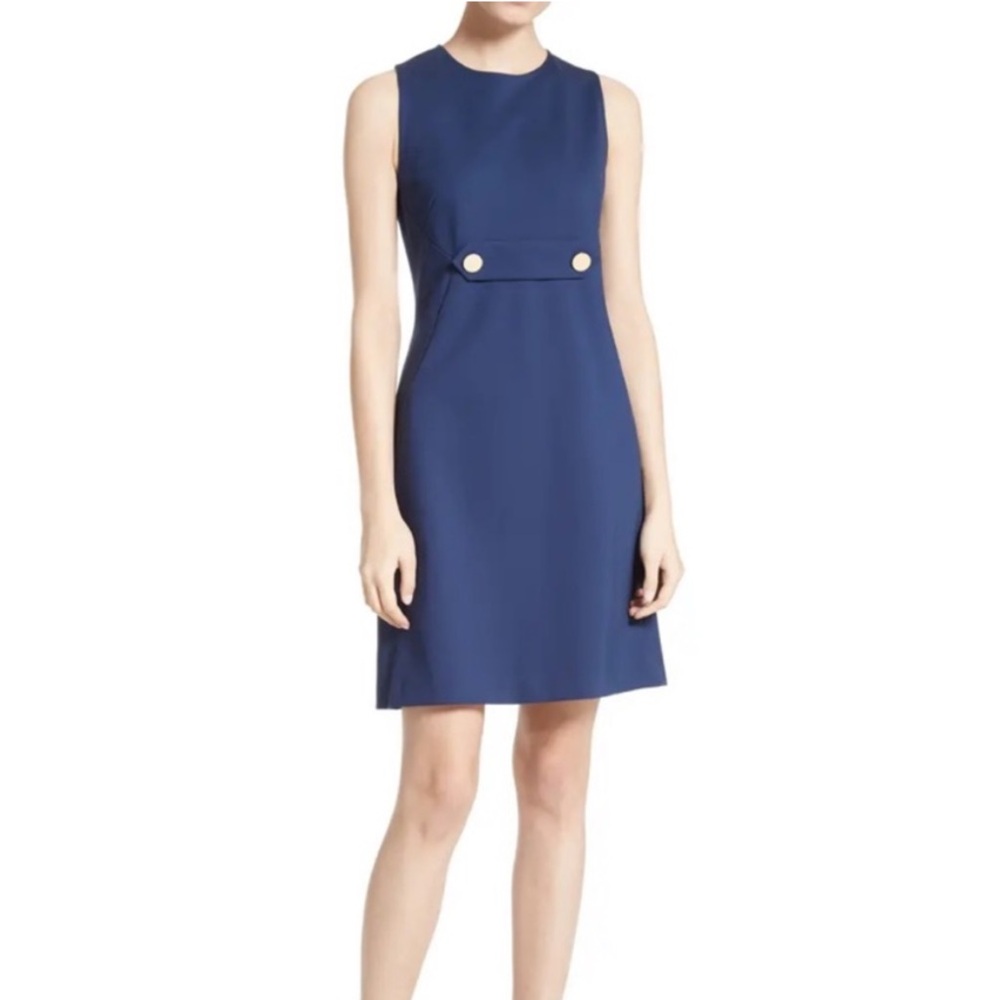 Tory Burch Brynn Dress Size Medium Navy Sleeveless Ponte - Picture 3 of 12